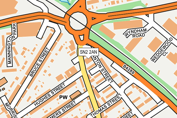 SN2 2AN map - OS OpenMap – Local (Ordnance Survey)