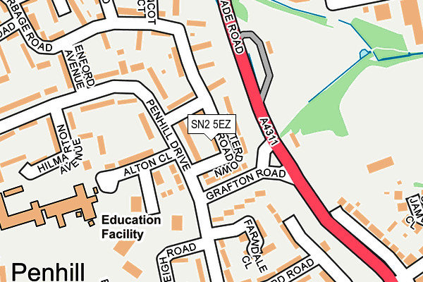 SN2 5EZ map - OS OpenMap – Local (Ordnance Survey) SN2 5EZ map - OS OpenMap – Local (Ordnance Survey)