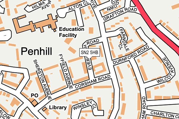 SN2 5HB map - OS OpenMap – Local (Ordnance Survey) SN2 5HB map - OS OpenMap – Local (Ordnance Survey)