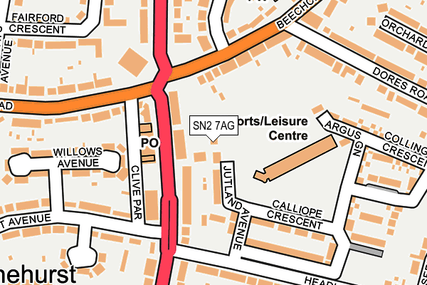 SN2 7AG map - OS OpenMap – Local (Ordnance Survey) SN2 7AG map - OS OpenMap – Local (Ordnance Survey)