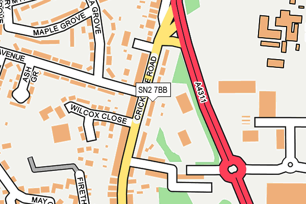 SN2 7BB map - OS OpenMap – Local (Ordnance Survey) SN2 7BB map - OS OpenMap – Local (Ordnance Survey)