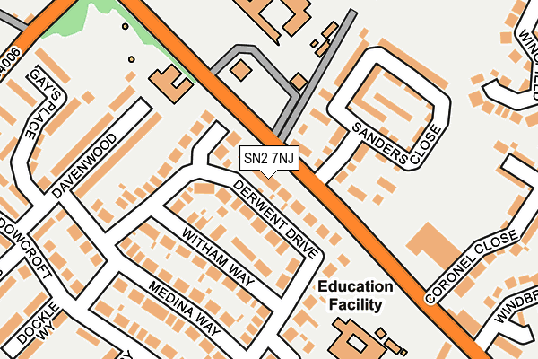 SN2 7NJ map - OS OpenMap – Local (Ordnance Survey) SN2 7NJ map - OS OpenMap – Local (Ordnance Survey)