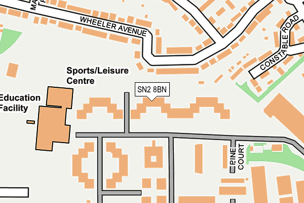 SN2 8BN map - OS OpenMap – Local (Ordnance Survey) SN2 8BN map - OS OpenMap – Local (Ordnance Survey)