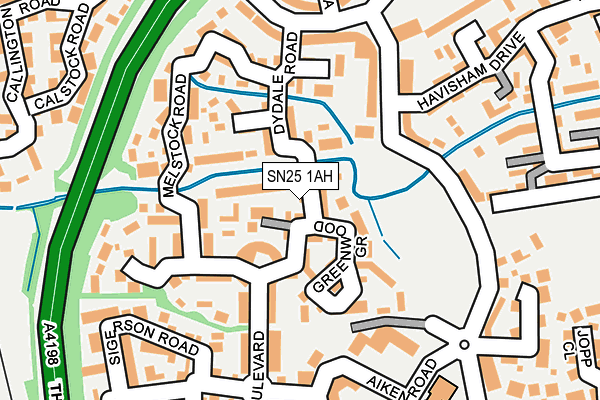 SN25 1AH map - OS OpenMap – Local (Ordnance Survey) SN25 1AH map - OS OpenMap – Local (Ordnance Survey)