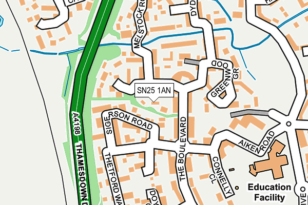 SN25 1AN map - OS OpenMap – Local (Ordnance Survey) SN25 1AN map - OS OpenMap – Local (Ordnance Survey)
