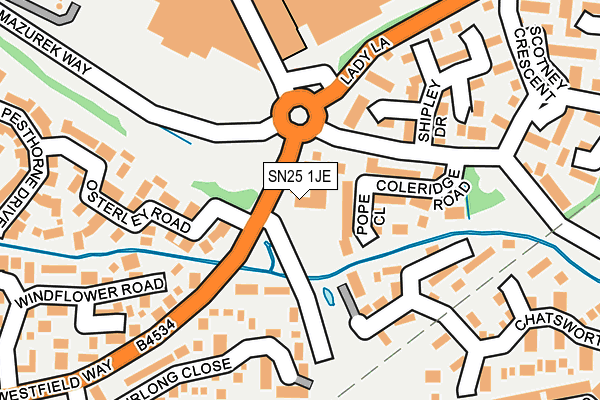 SN25 1JE map - OS OpenMap – Local (Ordnance Survey) SN25 1JE map - OS OpenMap – Local (Ordnance Survey)