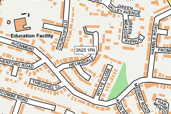 SN25 1PN map - OS OpenMap – Local (Ordnance Survey) SN25 1PN map - OS OpenMap – Local (Ordnance Survey)