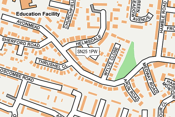 SN25 1PW map - OS OpenMap – Local (Ordnance Survey) SN25 1PW map - OS OpenMap – Local (Ordnance Survey)