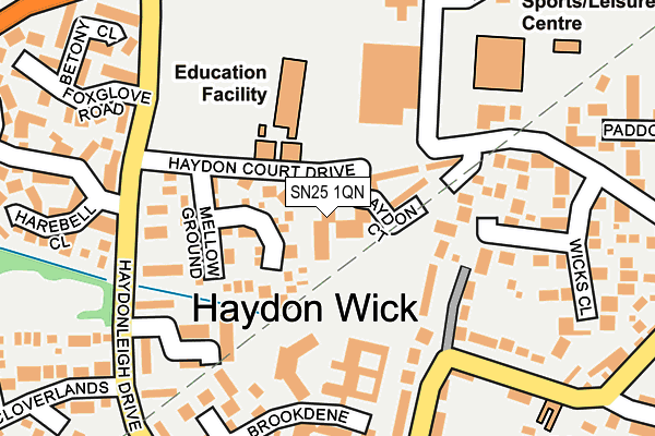 SN25 1QN map - OS OpenMap – Local (Ordnance Survey) SN25 1QN map - OS OpenMap – Local (Ordnance Survey)