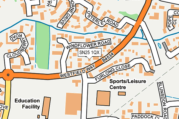 SN25 1QX map - OS OpenMap – Local (Ordnance Survey) SN25 1QX map - OS OpenMap – Local (Ordnance Survey)
