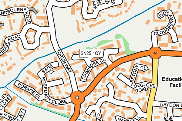 SN25 1QY map - OS OpenMap – Local (Ordnance Survey) SN25 1QY map - OS OpenMap – Local (Ordnance Survey)