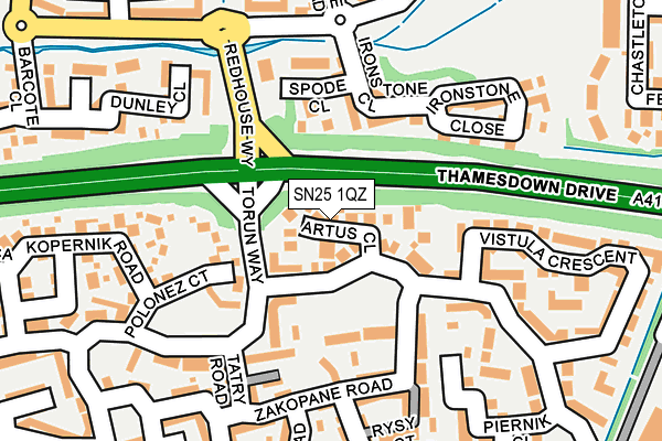 SN25 1QZ map - OS OpenMap – Local (Ordnance Survey) SN25 1QZ map - OS OpenMap – Local (Ordnance Survey)