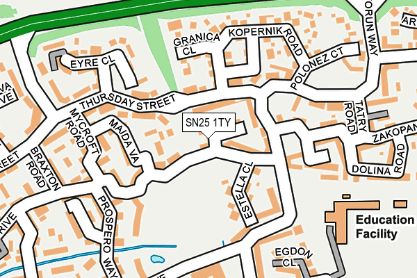 SN25 1TY map - OS OpenMap – Local (Ordnance Survey) SN25 1TY map - OS OpenMap – Local (Ordnance Survey)
