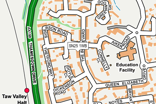 SN25 1WB map - OS OpenMap – Local (Ordnance Survey) SN25 1WB map - OS OpenMap – Local (Ordnance Survey)