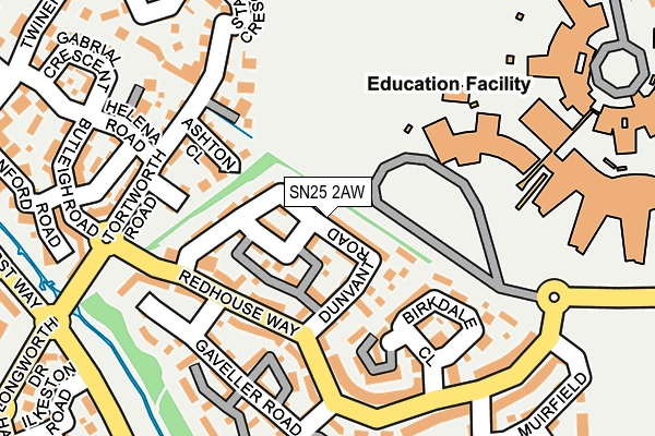 SN25 2AW map - OS OpenMap – Local (Ordnance Survey) SN25 2AW map - OS OpenMap – Local (Ordnance Survey)