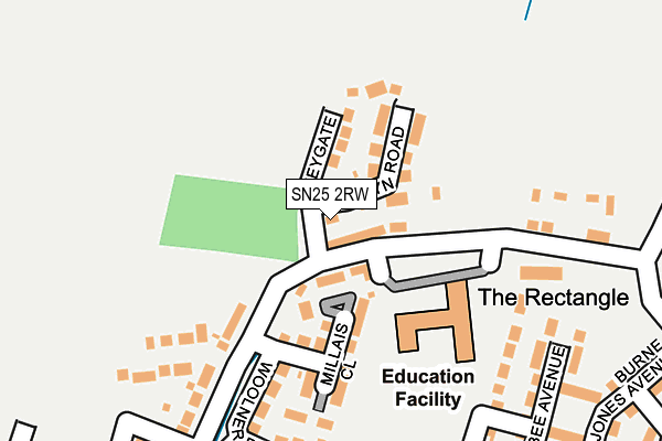 SN25 2RW map - OS OpenMap – Local (Ordnance Survey) SN25 2RW map - OS OpenMap – Local (Ordnance Survey)