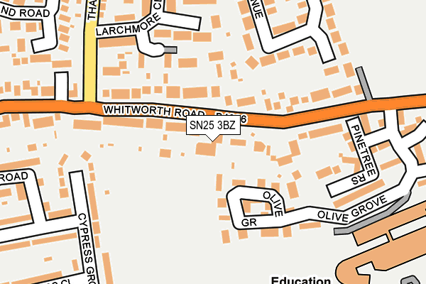 SN25 3BZ map - OS OpenMap – Local (Ordnance Survey) SN25 3BZ map - OS OpenMap – Local (Ordnance Survey)