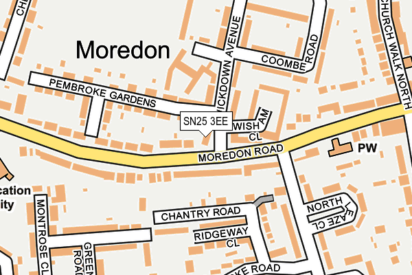 SN25 3EE map - OS OpenMap – Local (Ordnance Survey) SN25 3EE map - OS OpenMap – Local (Ordnance Survey)