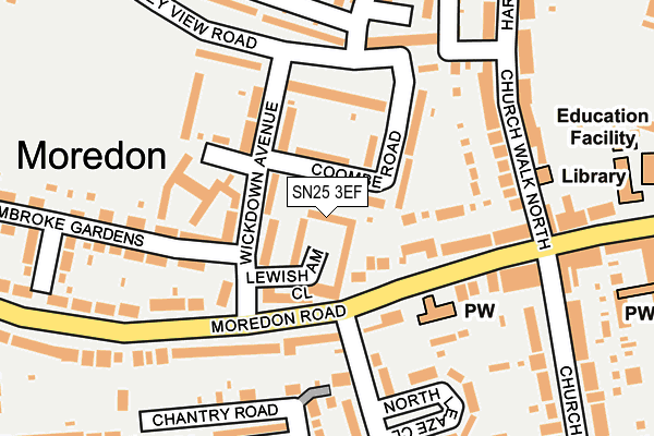 SN25 3EF map - OS OpenMap – Local (Ordnance Survey) SN25 3EF map - OS OpenMap – Local (Ordnance Survey)