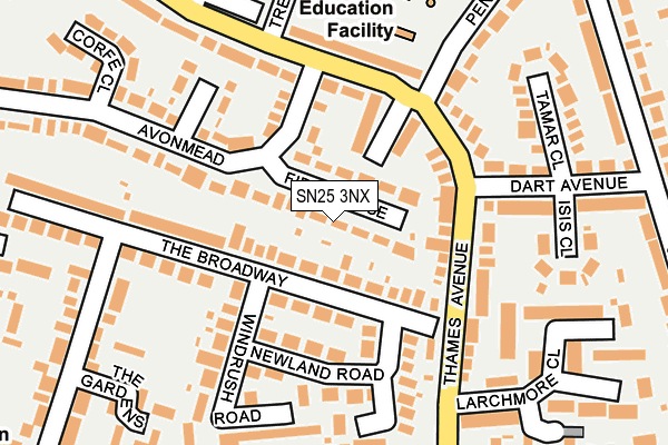 SN25 3NX map - OS OpenMap – Local (Ordnance Survey) SN25 3NX map - OS OpenMap – Local (Ordnance Survey)