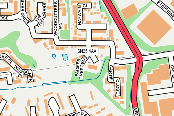 SN25 4AA map - OS OpenMap – Local (Ordnance Survey) SN25 4AA map - OS OpenMap – Local (Ordnance Survey)