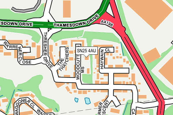 SN25 4AU map - OS OpenMap – Local (Ordnance Survey) SN25 4AU map - OS OpenMap – Local (Ordnance Survey)
