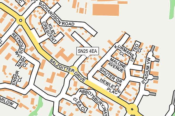 SN25 4EA map - OS OpenMap – Local (Ordnance Survey) SN25 4EA map - OS OpenMap – Local (Ordnance Survey)