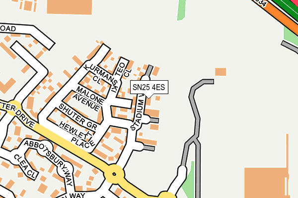 SN25 4ES map - OS OpenMap – Local (Ordnance Survey) SN25 4ES map - OS OpenMap – Local (Ordnance Survey)