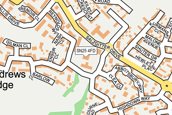 SN25 4FD map - OS OpenMap – Local (Ordnance Survey) SN25 4FD map - OS OpenMap – Local (Ordnance Survey)