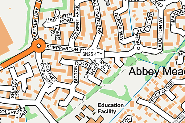 SN25 4TY map - OS OpenMap – Local (Ordnance Survey) SN25 4TY map - OS OpenMap – Local (Ordnance Survey)