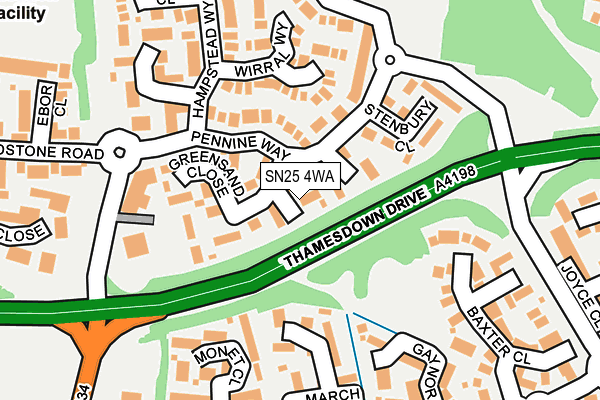 SN25 4WA map - OS OpenMap – Local (Ordnance Survey) SN25 4WA map - OS OpenMap – Local (Ordnance Survey)