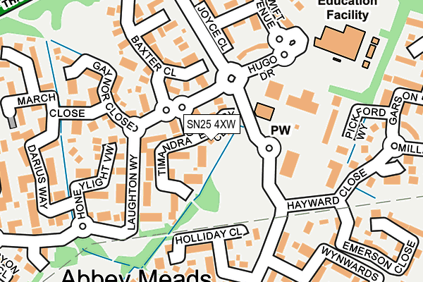 SN25 4XW map - OS OpenMap – Local (Ordnance Survey) SN25 4XW map - OS OpenMap – Local (Ordnance Survey)