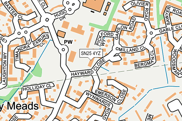 SN25 4YZ map - OS OpenMap – Local (Ordnance Survey) SN25 4YZ map - OS OpenMap – Local (Ordnance Survey)