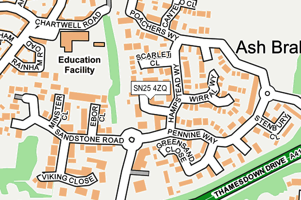 SN25 4ZQ map - OS OpenMap – Local (Ordnance Survey)