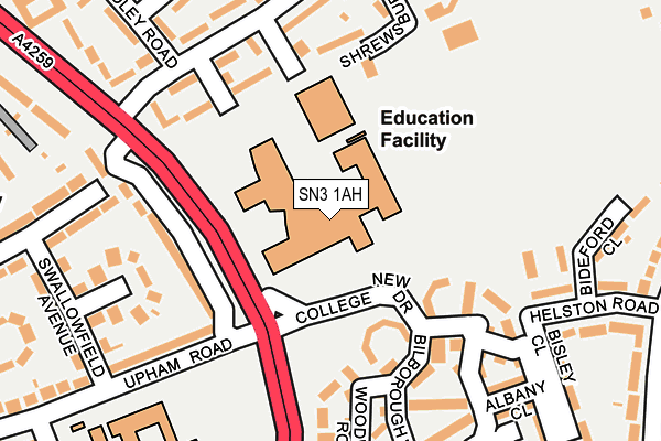 SN3 1AH map - OS OpenMap – Local (Ordnance Survey) SN3 1AH map - OS OpenMap – Local (Ordnance Survey)