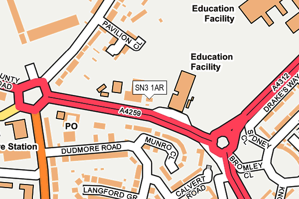 SN3 1AR map - OS OpenMap – Local (Ordnance Survey) SN3 1AR map - OS OpenMap – Local (Ordnance Survey)