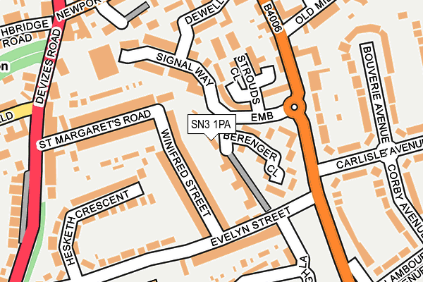 SN3 1PA map - OS OpenMap – Local (Ordnance Survey) SN3 1PA map - OS OpenMap – Local (Ordnance Survey)