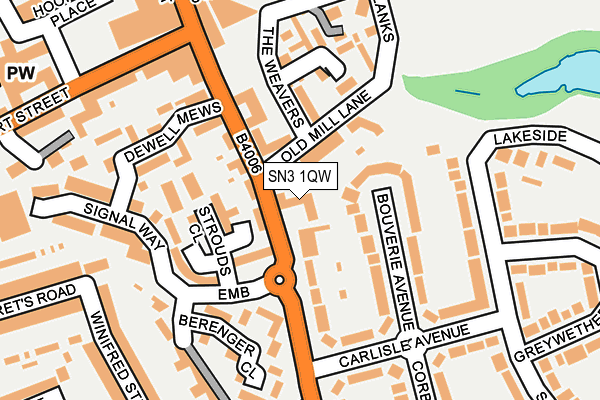 SN3 1QW map - OS OpenMap – Local (Ordnance Survey) SN3 1QW map - OS OpenMap – Local (Ordnance Survey)