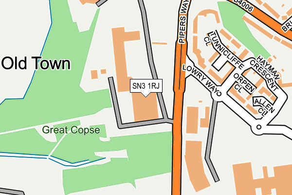 SN3 1RJ map - OS OpenMap – Local (Ordnance Survey) SN3 1RJ map - OS OpenMap – Local (Ordnance Survey)