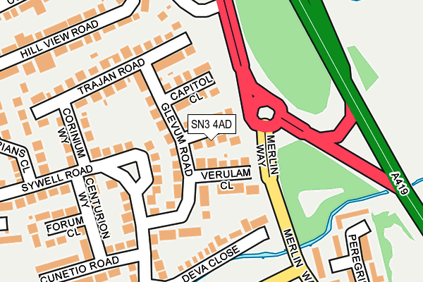 SN3 4AD map - OS OpenMap – Local (Ordnance Survey) SN3 4AD map - OS OpenMap – Local (Ordnance Survey)