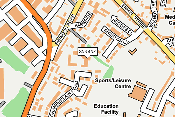 SN3 4NZ map - OS OpenMap – Local (Ordnance Survey) SN3 4NZ map - OS OpenMap – Local (Ordnance Survey)