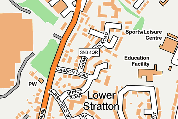 SN3 4QR map - OS OpenMap – Local (Ordnance Survey) SN3 4QR map - OS OpenMap – Local (Ordnance Survey)