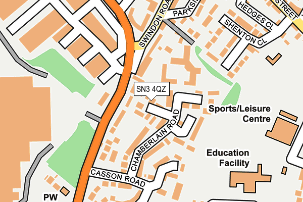 SN3 4QZ map - OS OpenMap – Local (Ordnance Survey)