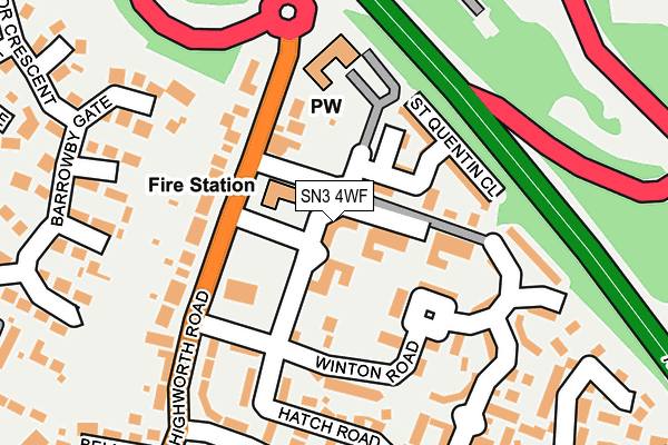 SN3 4WF map - OS OpenMap – Local (Ordnance Survey) SN3 4WF map - OS OpenMap – Local (Ordnance Survey)