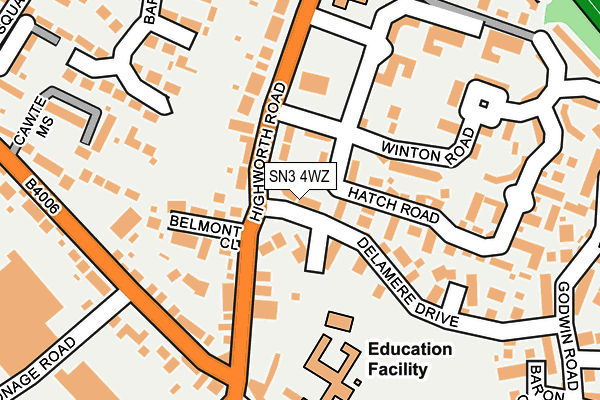 SN3 4WZ map - OS OpenMap – Local (Ordnance Survey) SN3 4WZ map - OS OpenMap – Local (Ordnance Survey)