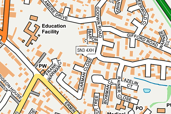 SN3 4XH map - OS OpenMap – Local (Ordnance Survey) SN3 4XH map - OS OpenMap – Local (Ordnance Survey)