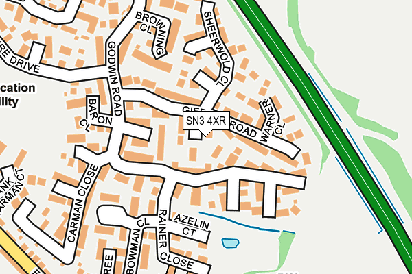 SN3 4XR map - OS OpenMap – Local (Ordnance Survey) SN3 4XR map - OS OpenMap – Local (Ordnance Survey)