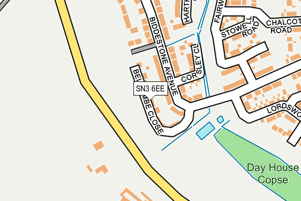 SN3 6EE map - OS OpenMap – Local (Ordnance Survey) SN3 6EE map - OS OpenMap – Local (Ordnance Survey)