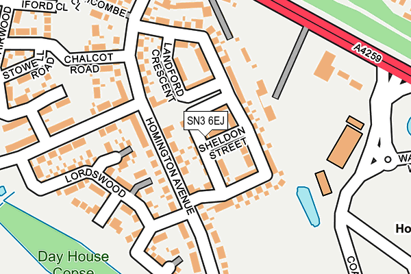 SN3 6EJ map - OS OpenMap – Local (Ordnance Survey) SN3 6EJ map - OS OpenMap – Local (Ordnance Survey)
