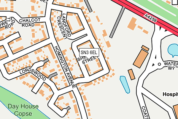 SN3 6EL map - OS OpenMap – Local (Ordnance Survey) SN3 6EL map - OS OpenMap – Local (Ordnance Survey)